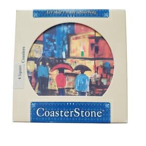 Vintage CoasterStone Coasters Set of 4 Art That's Truly Absorbing Adult's 2005